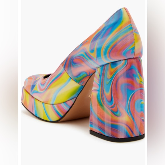 🌸NEW KATTY PERRY 🌈 Rainbow 🌈 Multi SHOES 👠 Sz 8 With Box. - Picture 4 of 12